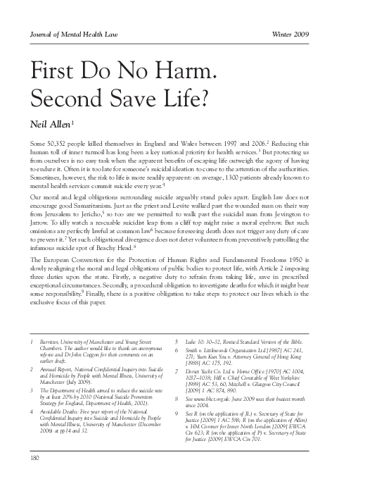 (PDF) First Do No Harm. Second Save Life?