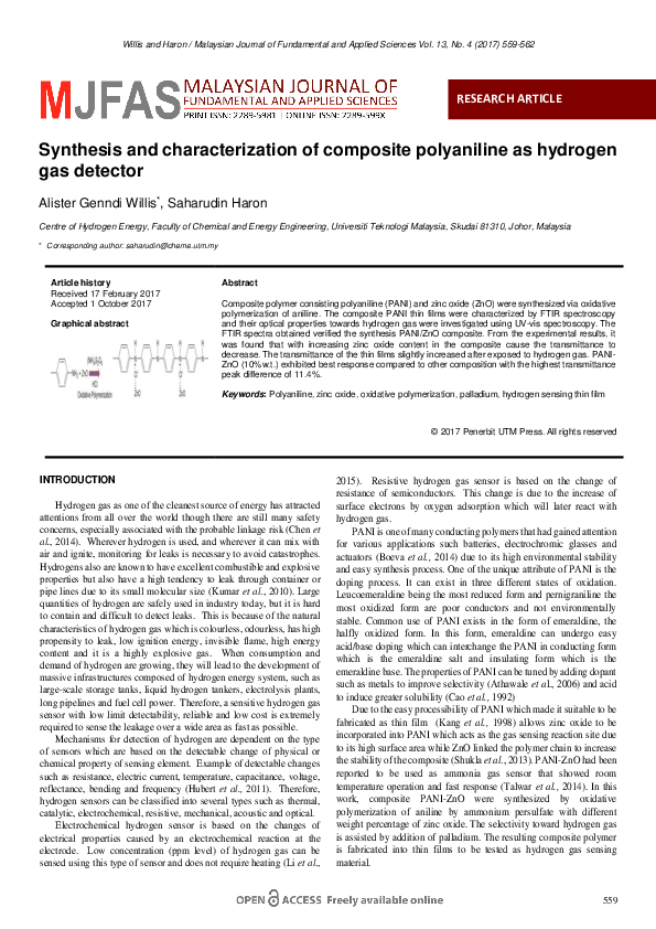 (PDF) Synthesis and characterization of composite polyaniline as ...