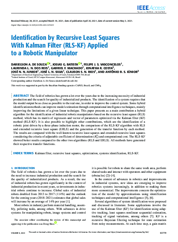 (PDF) Identification by Recursive Least Squares With Kalman Filter (RLS ...