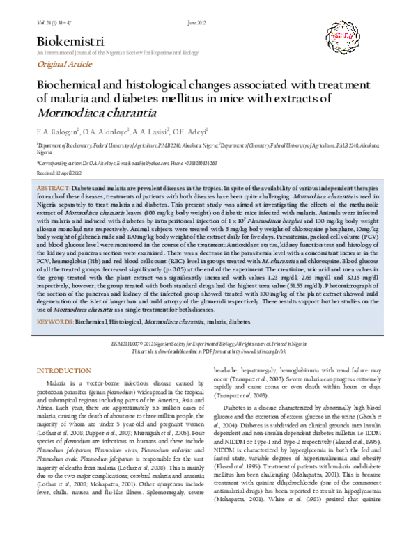 (PDF) Biochemical and histological changes associated with treatment of ...