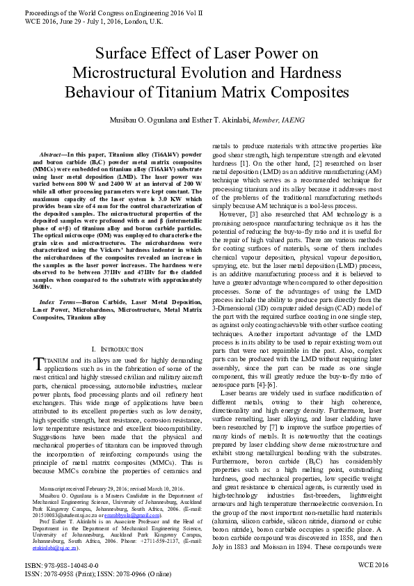 (PDF) Surface Effect of Laser Power on Microstructural Evolution and ...