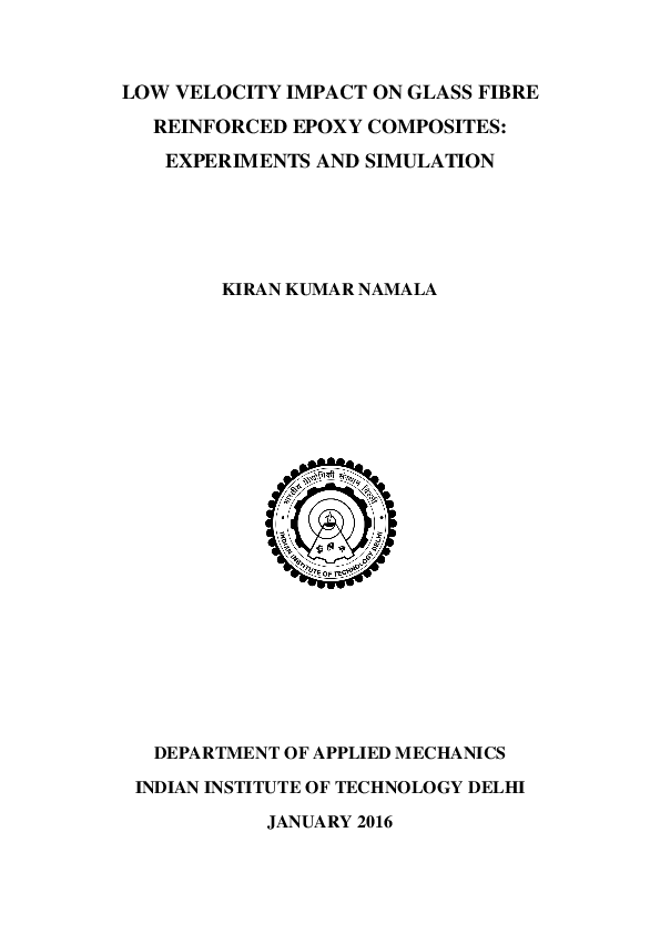 (PDF) Low velocity impact on glass fibre reinforced epoxy composites ...