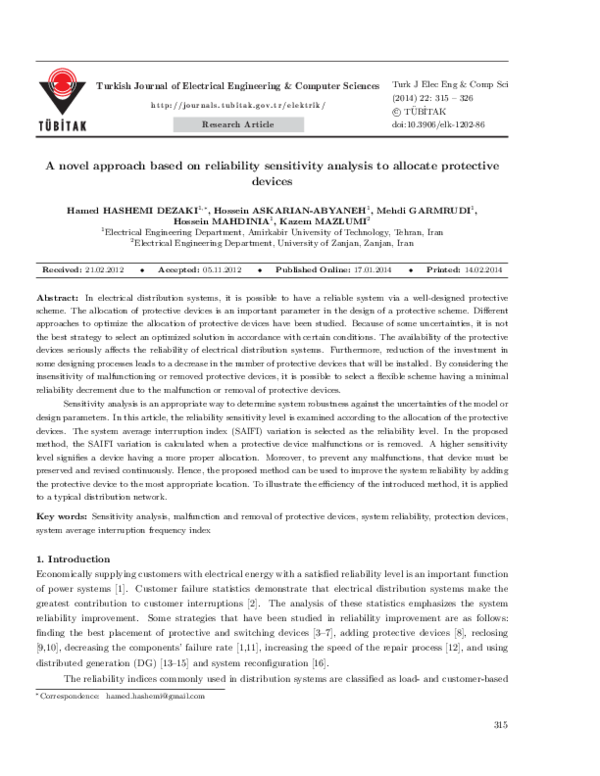 (PDF) A novel approach based on reliability sensitivity analysis to ...
