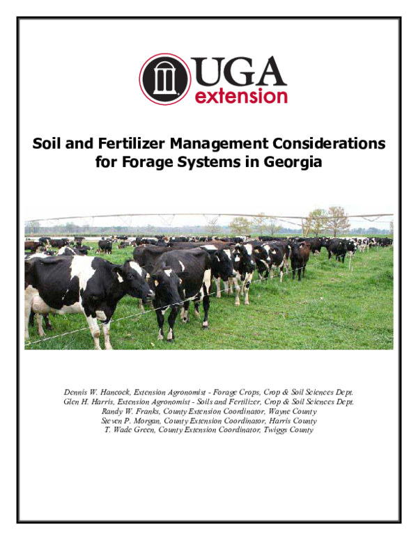 (PDF) Soil and fertilizer management considerations for forage systems