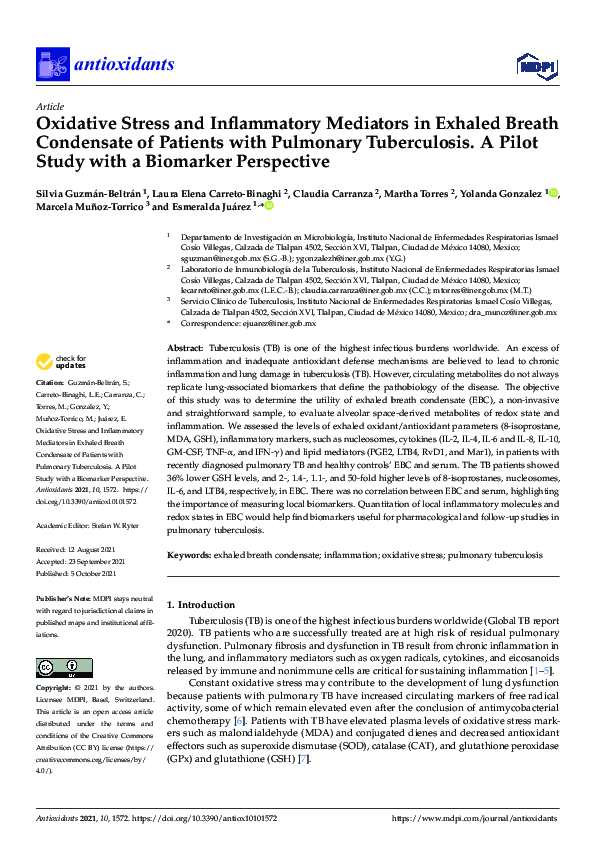 (PDF) Oxidative Stress and Inflammatory Mediators in Exhaled Breath ...