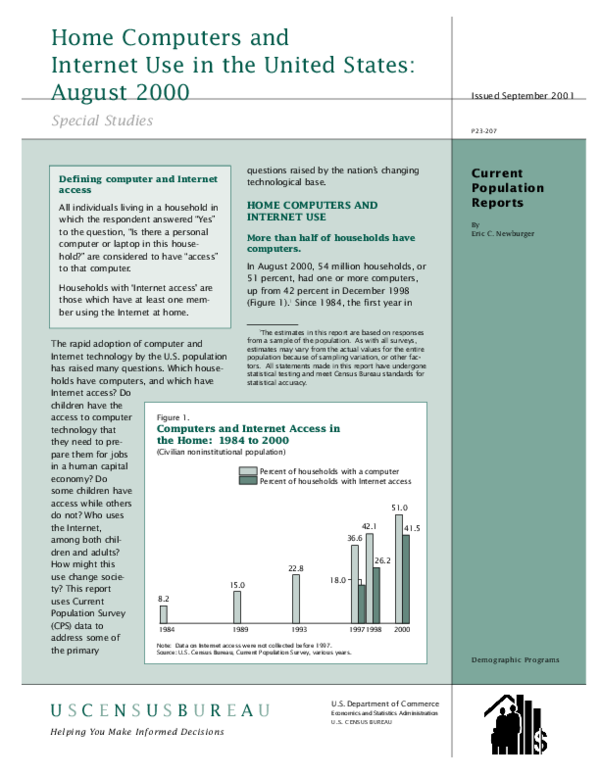 (PDF) Home computers and Internet use in the United States