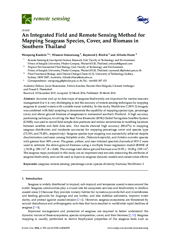 (PDF) An Integrated Field and Remote Sensing Method for Mapping ...