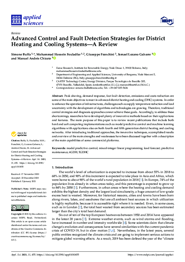 (PDF) Advanced Control and Fault Detection Strategies for District ...