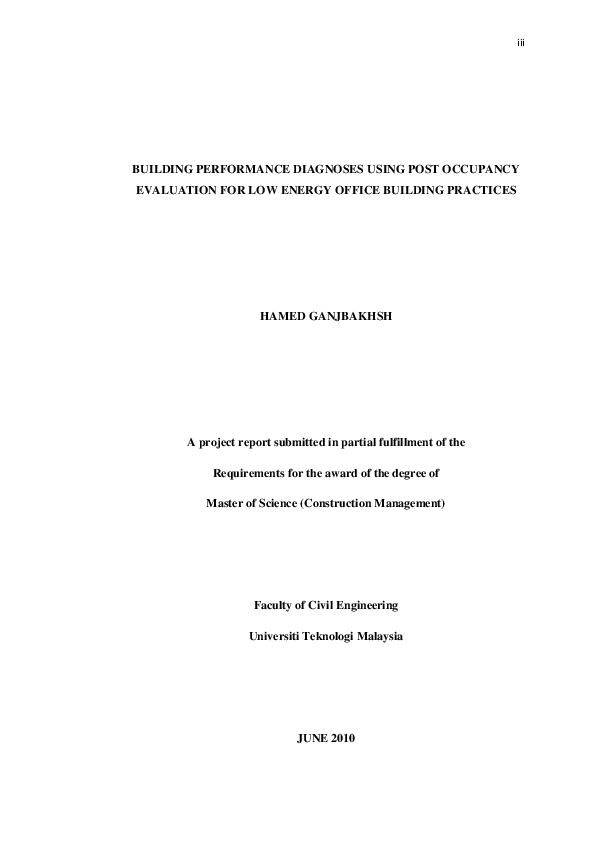(PDF) Building performance diagnoses using post occupancy evaluation ...