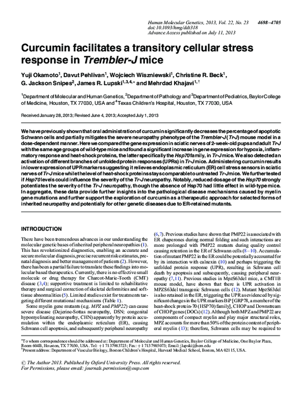 (PDF) Curcumin facilitates a transitory cellular stress response in ...