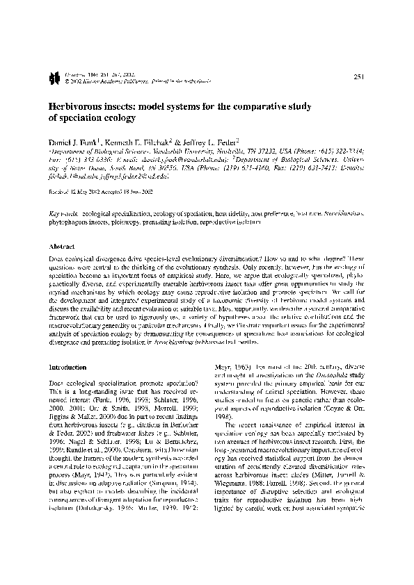 (PDF) Herbivorous insects: model systems for the comparative study of ...