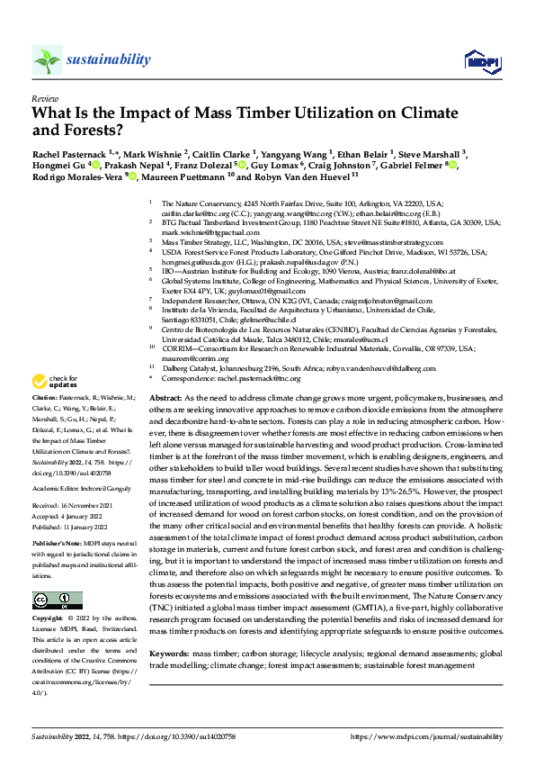 (PDF) What Is the Impact of Mass Timber Utilization on Climate and Forests?