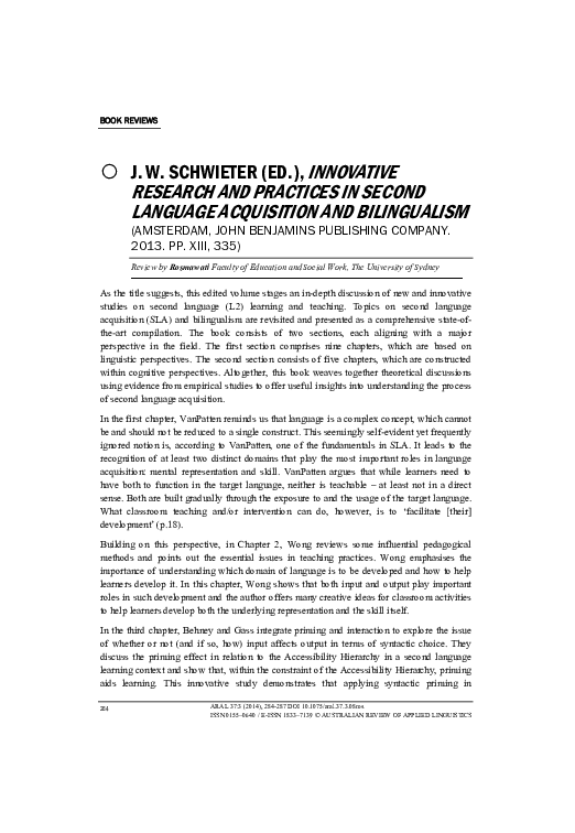 (PDF) Innovative research and practices in second language acquisition ...