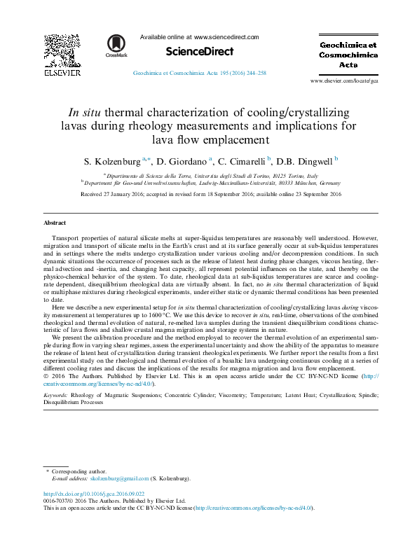 (PDF) In situ thermal characterization of cooling/crystallizing lavas ...