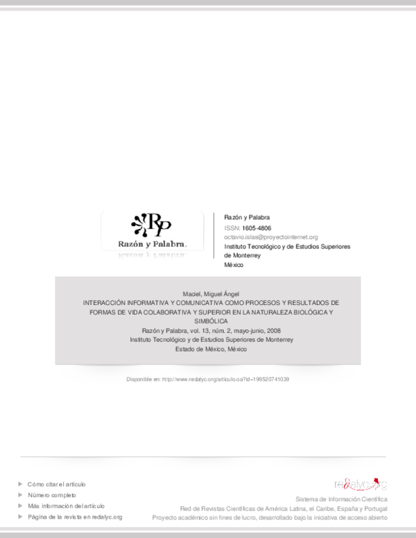 (PDF) Interacción Informativa y Comunicativa Como Procesos y Resultados ...