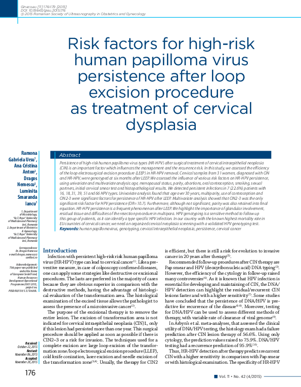 (PDF) Risk factors for high-risk human papilloma virus persistence ...