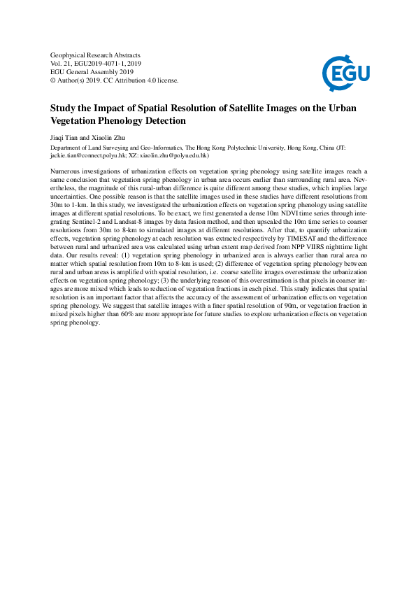 (PDF) Study the Impact of Spatial Resolution of Satellite Images on the ...