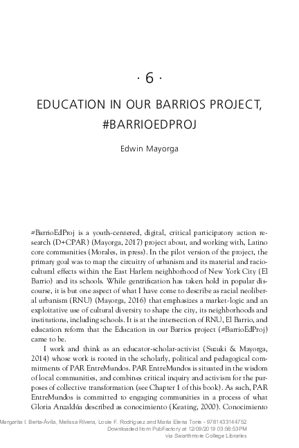 (PDF) Education In Our Barrios Project, #BarrioEdProj