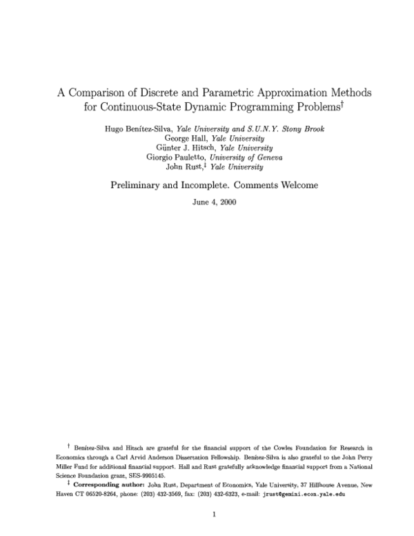 (PDF) A Comparison of Discrete and Parametric Methods for Continuous ...