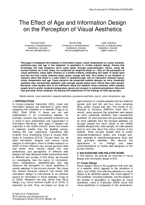 (PDF) The Effect of Age and Information Design on the Perception of ...