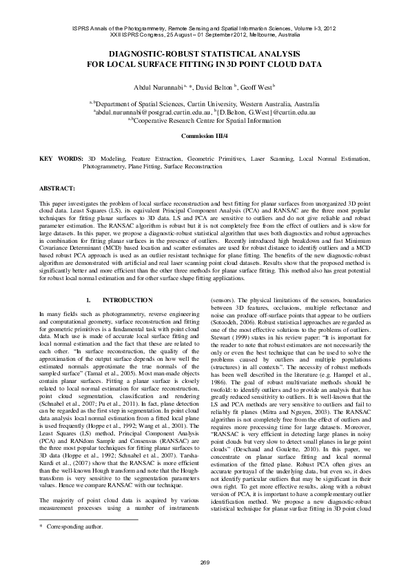 (PDF) Diagnostic-Robust Statistical Analysis for Local Surface Fitting ...