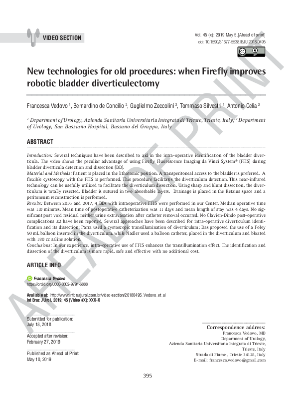 (PDF) New technologies for old procedures: When Firefly improves ...