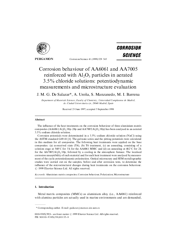 (PDF) Corrosion behaviour of AA6061 and AA7005 reinforced with Al2O3 ...