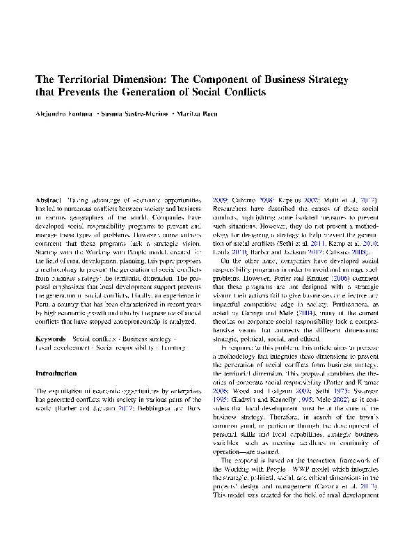 (PDF) The Territorial Dimension: The Component of Business Strategy ...