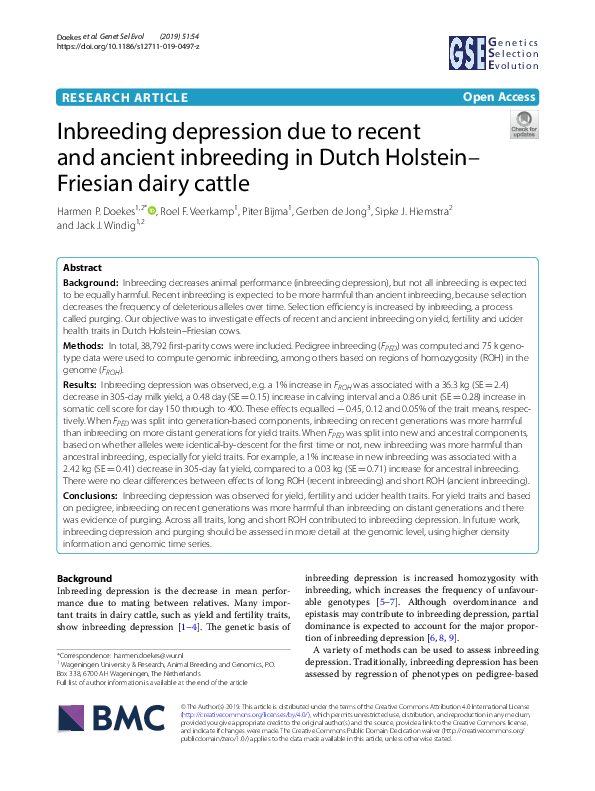 (PDF) Inbreeding depression due to recent and ancient inbreeding in ...