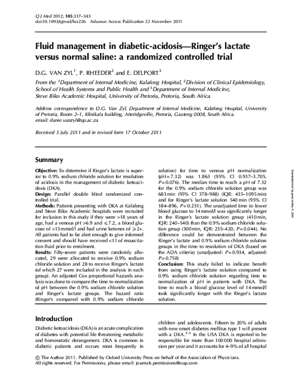 (PDF) Fluid management in diabeticacidosis—Ringer’s lactate versus