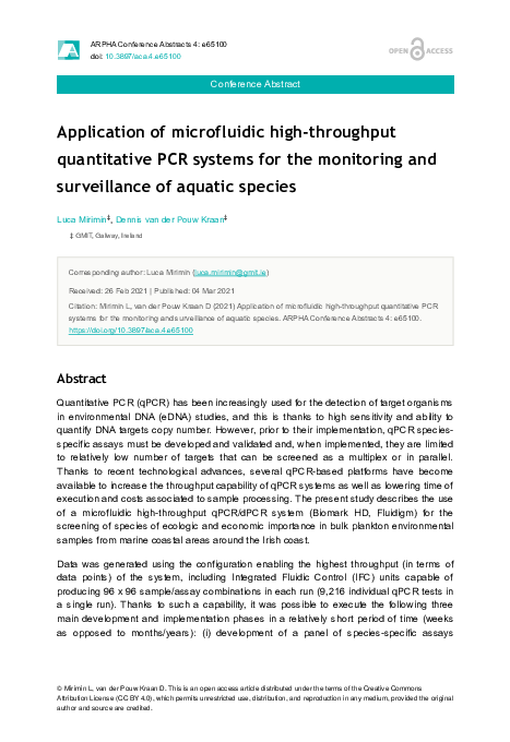 (PDF) Application of microfluidic high-throughput quantitative PCR ...