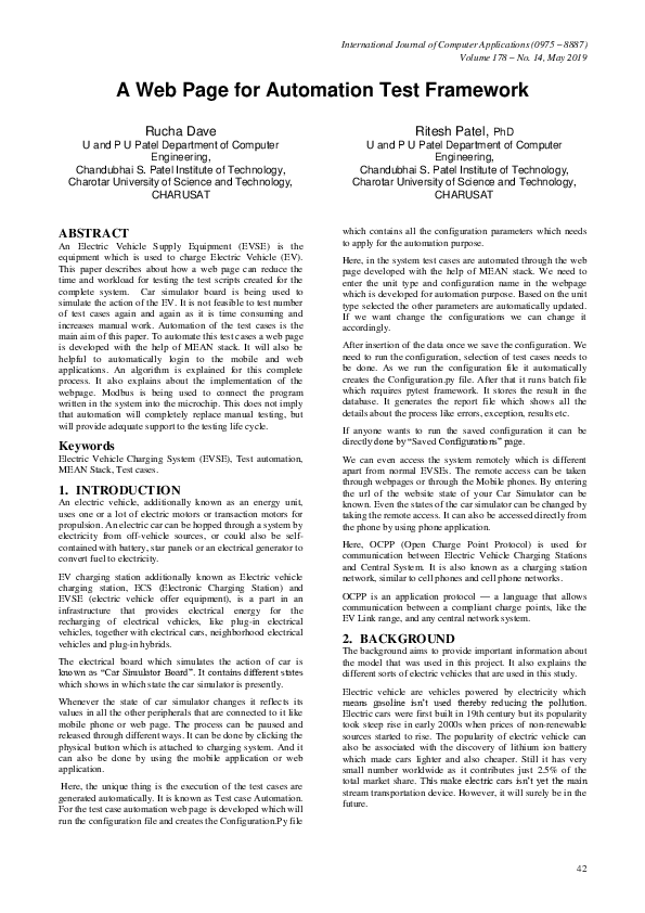(PDF) A Web Page for Automation Test Framework