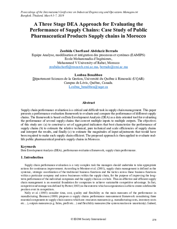 (PDF) A Three Stage DEA Approach for Evaluating the Performance of ...