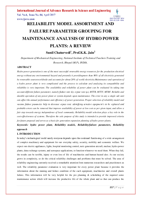 (PDF) Reliability Model Assortment and Failure Parameter Grouping for ...