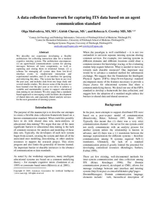 (PDF) A data collection framework for capturing ITS data based on an ...