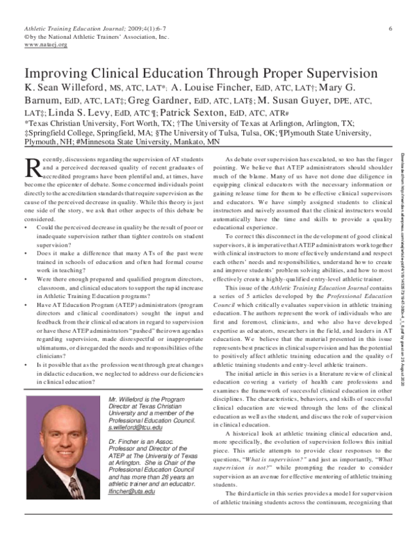 (PDF) Improving Clinical Education Through Proper Supervision