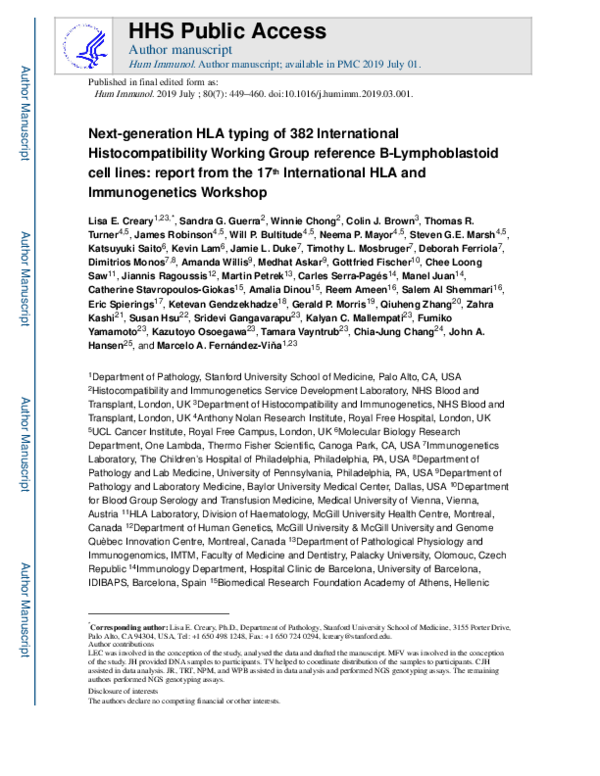 (PDF) Next-generation HLA typing of 382 International ...