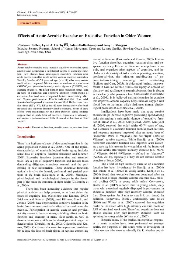 (PDF) Effects of Acute Aerobic Exercise on Executive Function in Older ...