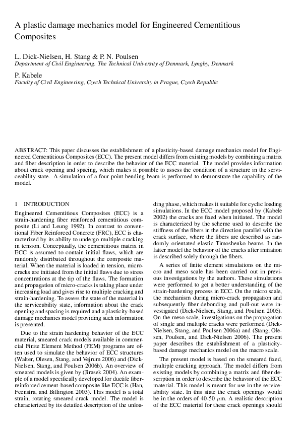 (PDF) A Plastic Damage Mechanics Model for Engineered Cementitious ...