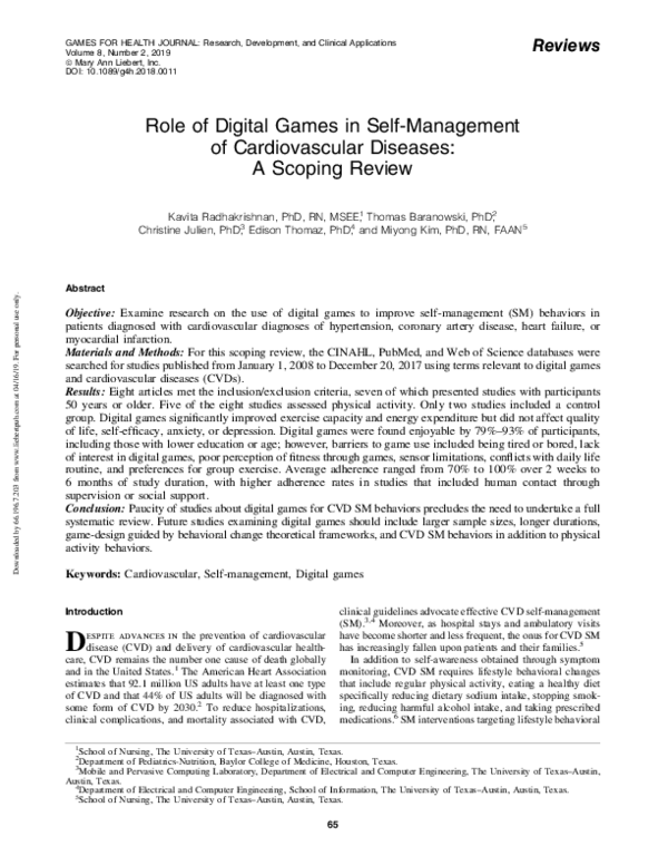(PDF) Role of Digital Games in Self-Management of Cardiovascular ...