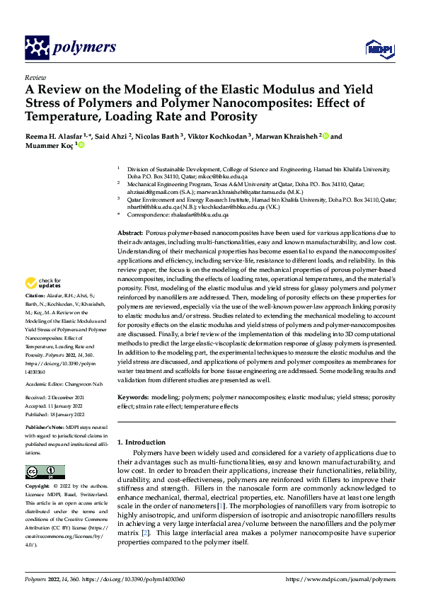 (PDF) A Review on the Modeling of the Elastic Modulus and Yield Stress ...