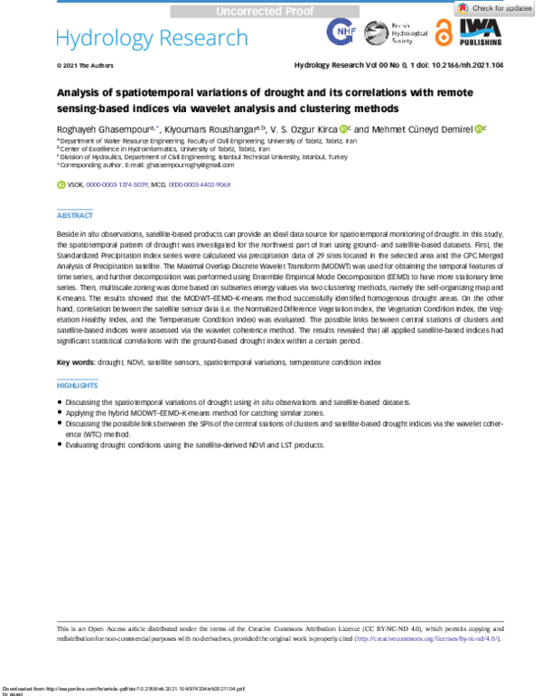 (PDF) Analysis of spatiotemporal variations of drought and its ...