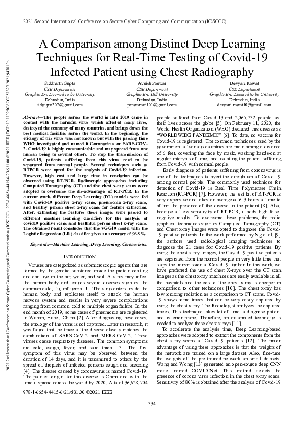 (PDF) A Comparison among Distinct Deep Learning Techniques for Real ...