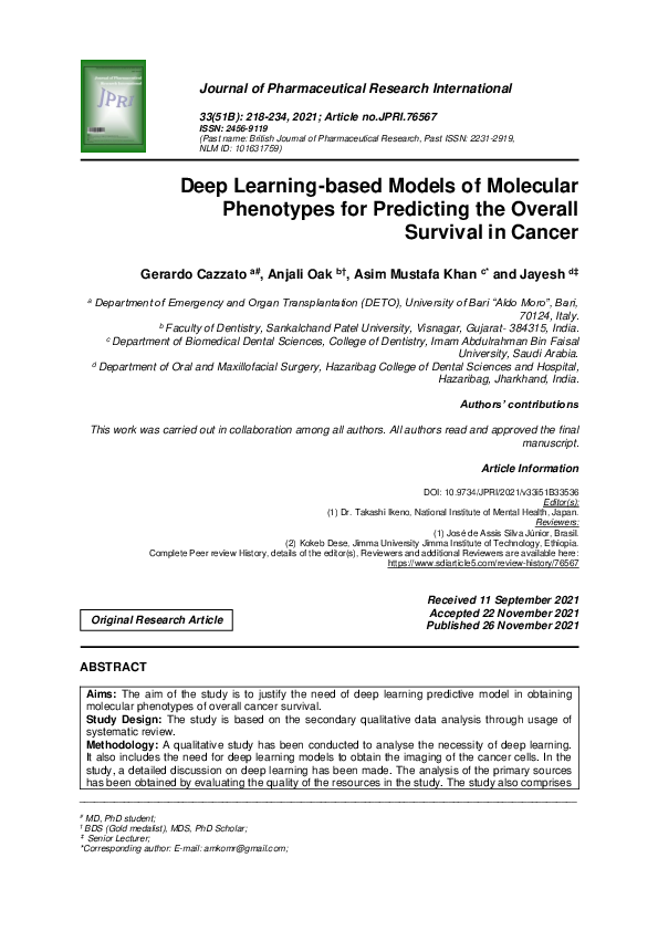 (PDF) Deep Learning-based Models of Molecular Phenotypes for Predicting ...