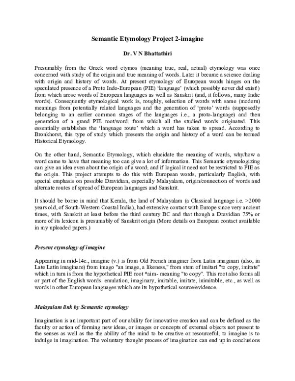 (DOC) Semantic Etymology Project 2-imagine
