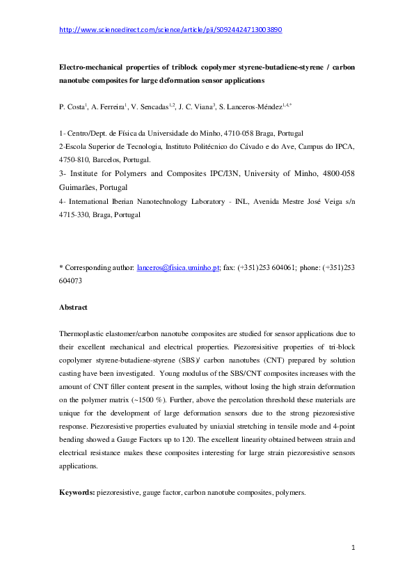 (PDF) Electro-mechanical properties of triblock copolymer styrene ...