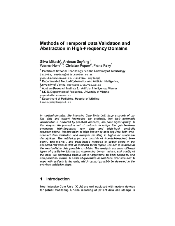 (PDF) Methods of Temporal Data Validation and Abstraction in High ...