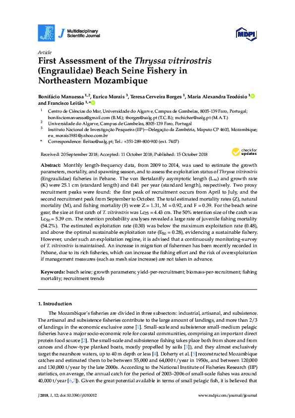 (PDF) First Assessment of the Thryssa vitrirostris (Engraulidae) Beach ...