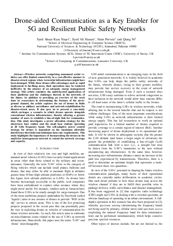 (PDF) Drone-Aided Communication as a Key Enabler for 5G and Resilient ...