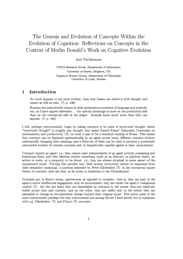(PDF) The Genesis and Evolution of Concepts Within the Evolution of ...